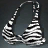Zebra Splash Bikini Top